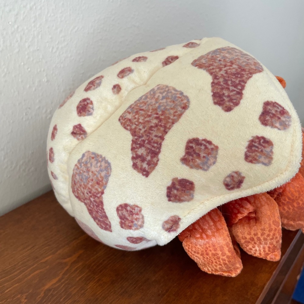 Folkmanis Puppets 12" Hermit Crab Hand Puppet Spotted Pattern Shell Orange Crab - Picture 2 of 15